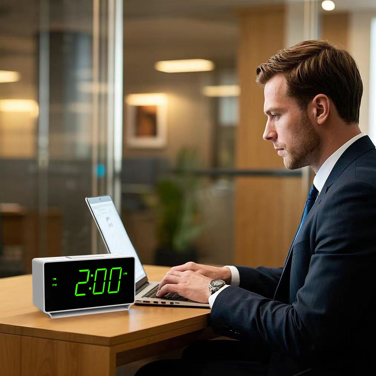 Digitaler Wecker iTOMA 222, Doppelalarm mit Temperaturanzeige, Schlummerfunktion, 12/24 Std., Nachtlicht und einstellbarer Lautstärke, dimmbar, Batterie-Backup, tragbare kleine LED-Uhren fürs Schlafzimmer