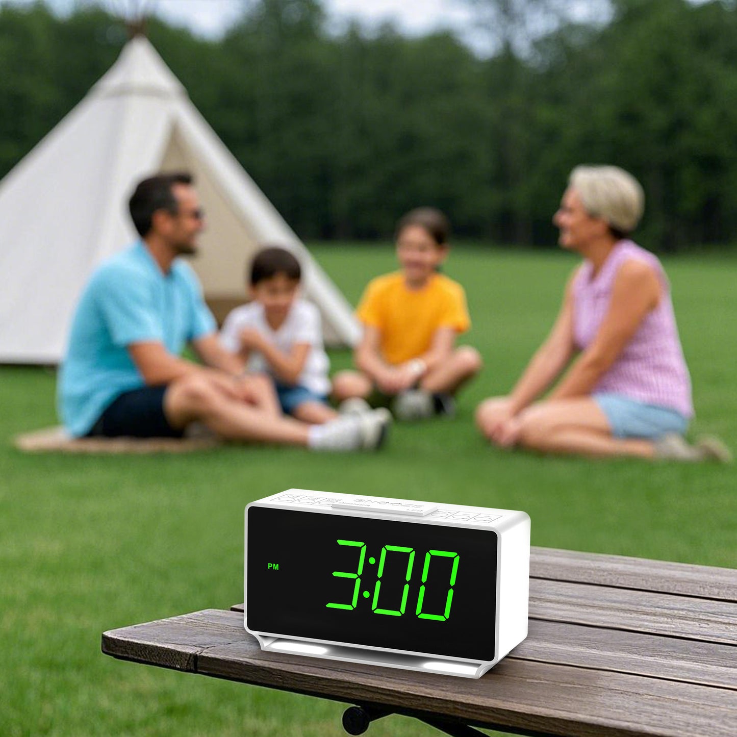 Digitaler Wecker iTOMA 222, Doppelalarm mit Temperaturanzeige, Schlummerfunktion, 12/24 Std., Nachtlicht und einstellbarer Lautstärke, dimmbar, Batterie-Backup, tragbare kleine LED-Uhren fürs Schlafzimmer