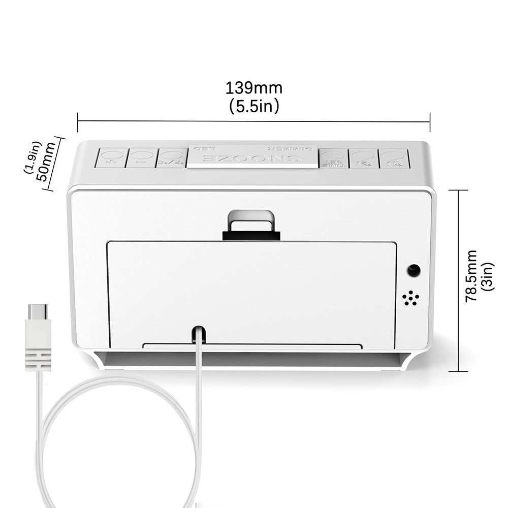 Digitaler Wecker iTOMA 222, Doppelalarm mit Temperaturanzeige, Schlummerfunktion, 12/24 Std., Nachtlicht und einstellbarer Lautstärke, dimmbar, Batterie-Backup, tragbare kleine LED-Uhren fürs Schlafzimmer