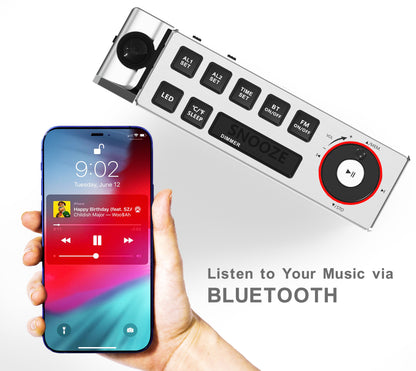 iTOMA 509-UK Digital Projection Alarm Clock with FM Radio, USB Charging, 1.8'' LED Display, Night Light, Dual Alarm, Snooze, Dimmer Control, Bedside Clock Radio