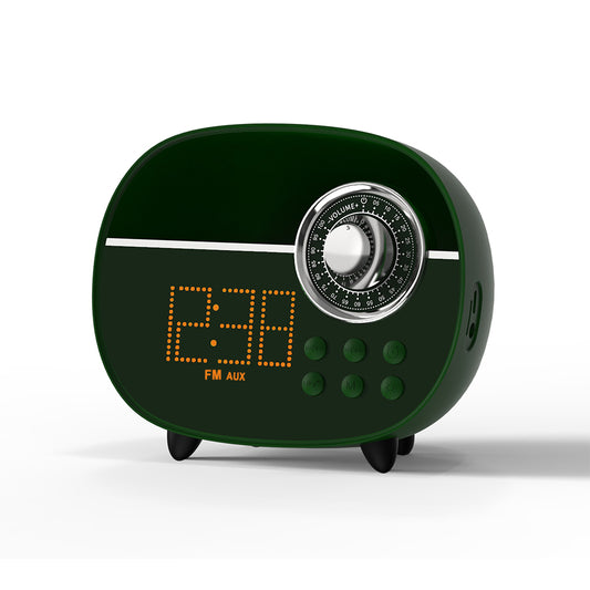 Digital Retro Alarm Clock with Bluetooth,Vintage FM Radio,Hands-Free Calling,Night Light,Support TF Card and AUX, Suitable for Home Office, Outdoor iTOMA 158