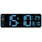 Digital Wall Clock, 13 Inch Large Display LED Wall Clock for Living Room Decor, Alarm Clock, Timer, 12/24H, Automatic Brightness Dimmer Large Clock with Day/Date/Temperature (13 Inches)