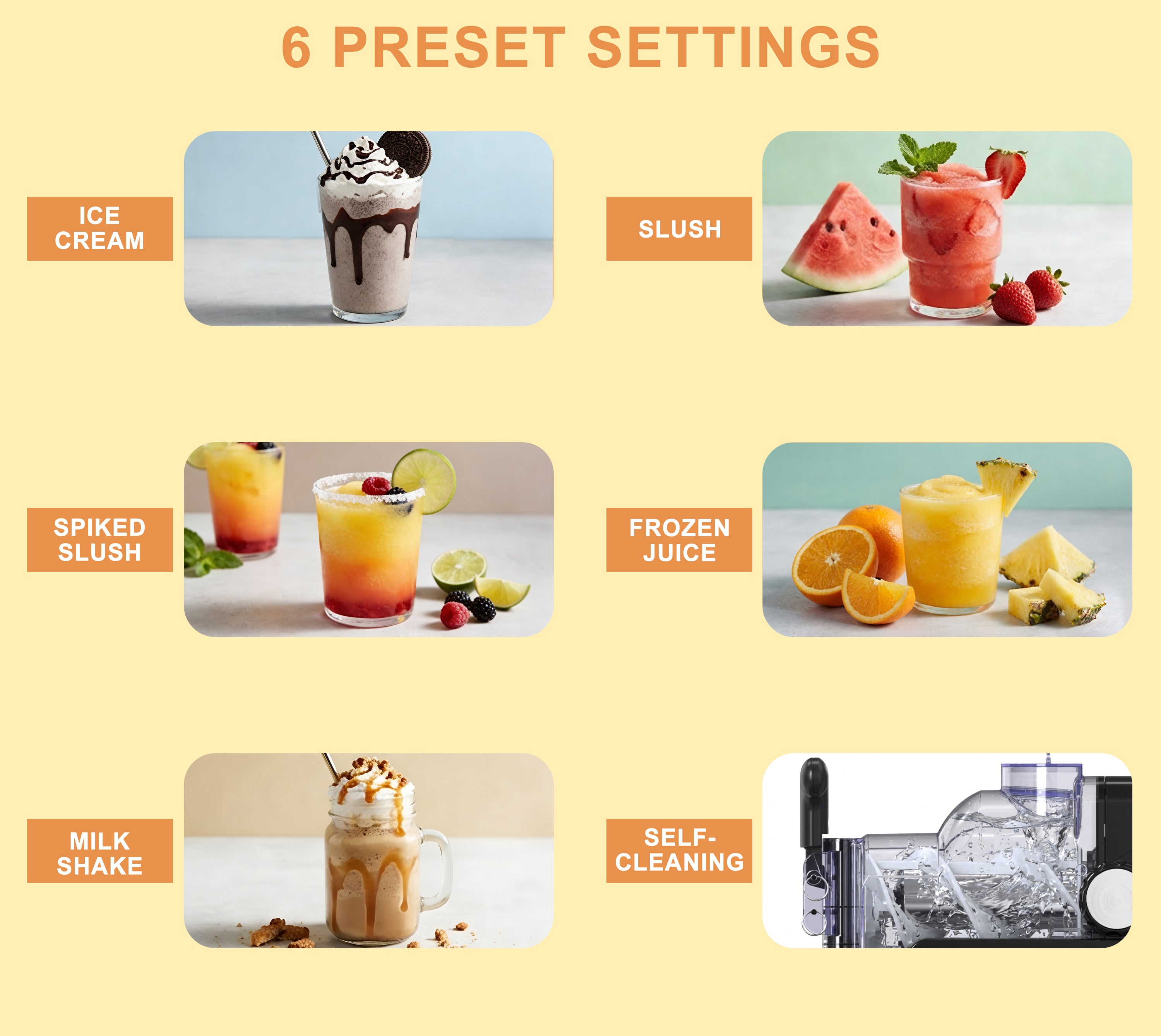 Frozen Drink & Slushie Machine, Soft Serve Ice Cream Maker - 5 Presets for Ice Cream, Slush, Spiked Slush, Frozen Juice, Milkshakes, Self-Cleaning - Perfect for Home Use