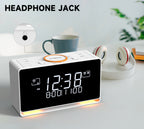 DAB and FM, Bluetooth, dual alarm clocks, sleep timer, dimming control, USB charger and headphone jack iTOMA 728