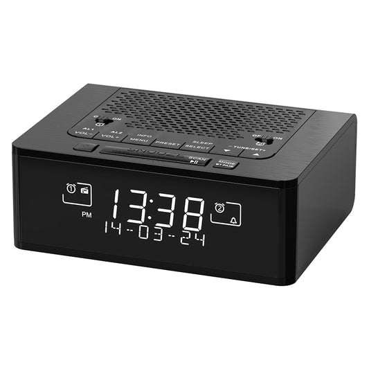Alarm Clock with DAB & FM Radio 40 Preset Stations, Dimmable LCD Display, Dual Alarm with ON/OFF button, Snooze, Bluetooth iTOMA 525D