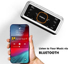 Radio Alarm Clock with App Control, Bluetooth, FM Radio, Dual Alarm of 4 Alarm Modes, Easy Snooze, Dimmer, Orange Night Light, 12/24 Hr & USB Charger Port iTOMA 208A